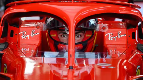 Carlos Sainz, en su primer día al mando de un Ferrari Carlos Sainz, en su primer día al mando de un Ferrari