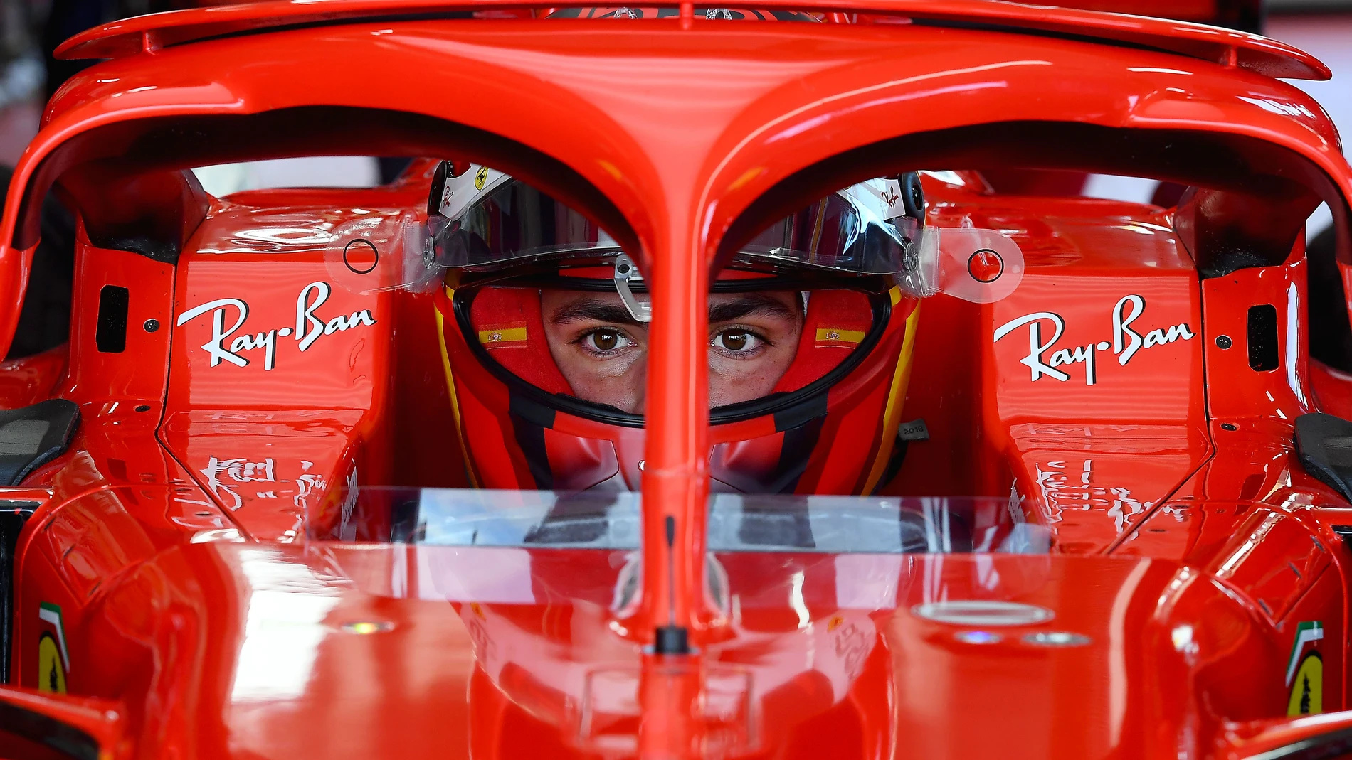 Carlos Sainz, en su primer día al mando de un Ferrari Carlos Sainz, en su primer día al mando de un Ferrari