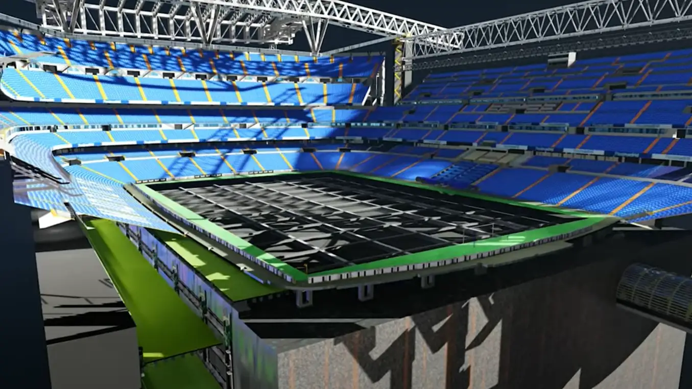 As&iacute; funcionar&aacute; el c&eacute;sped retr&aacute;ctil del nuevo Santiago Bernab&eacute;u para poder realizar conciertos y otros eventos
