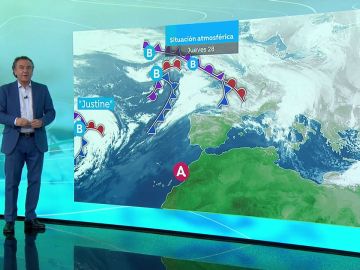 La previsi&oacute;n del tiempo hoy: La llegada de un frente fr&iacute;o por la borrasca 'Justine' cambiar&aacute; la situaci&oacute;n de estabilidad a partir del viernes