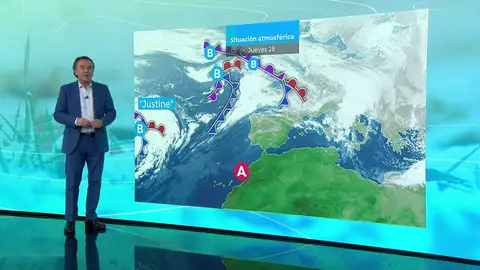 La previsión del tiempo hoy: La llegada de un frente frío por la borrasca 'Justine' cambiará la situación de estabilidad a partir del viernes La previsión del tiempo hoy: La llegada de un frente frío por la borrasca 'Justine' cambiará la situación de estabilidad a partir del viernes