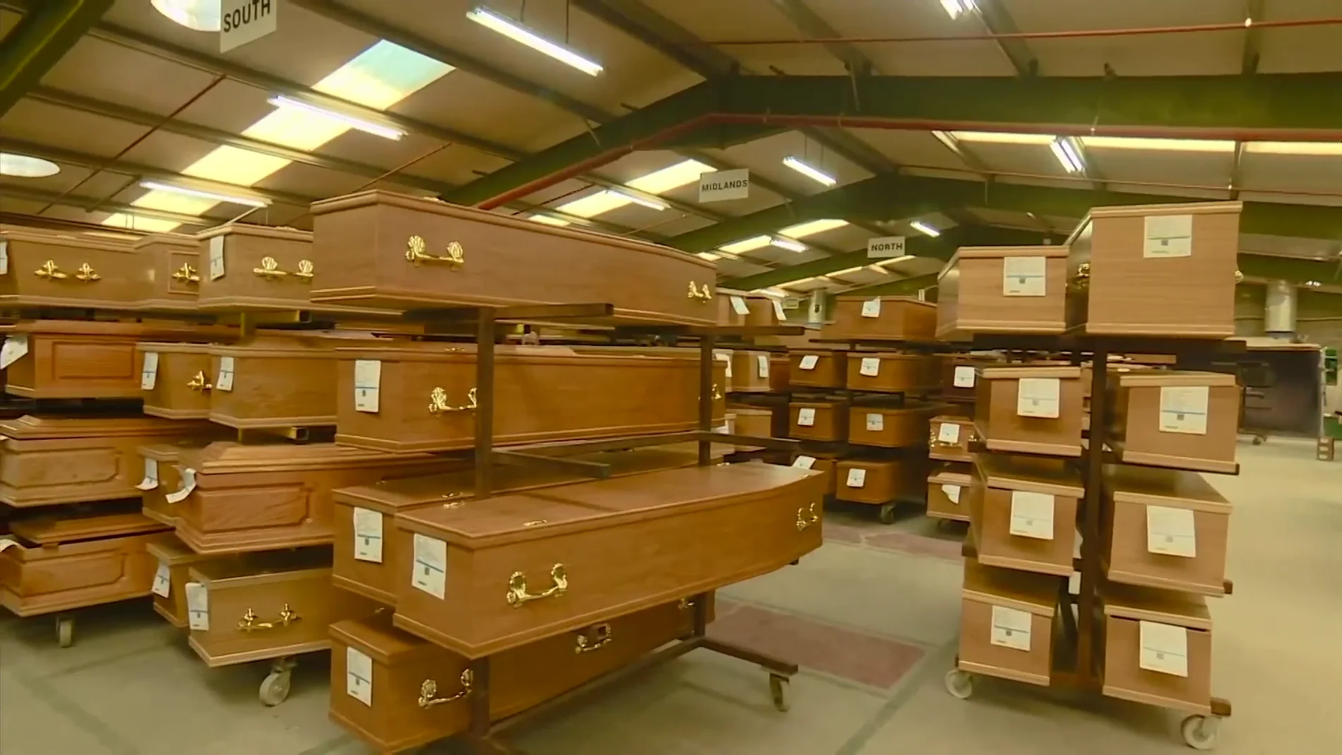 Imagen de archivo del interior de una funeraria Imagen de archivo del interior de una funeraria