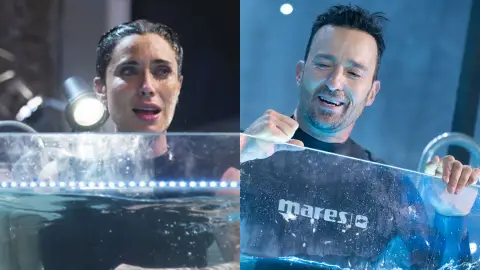 Pablo Puyol casi rompe el récord de Pilar Rubio: así se enfrentaron al extremo reto de la apnea Superaron los 4 minutos bajo el agua