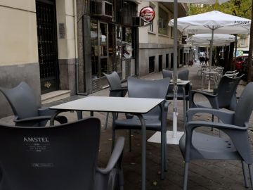 Terraza vacía en Madrid