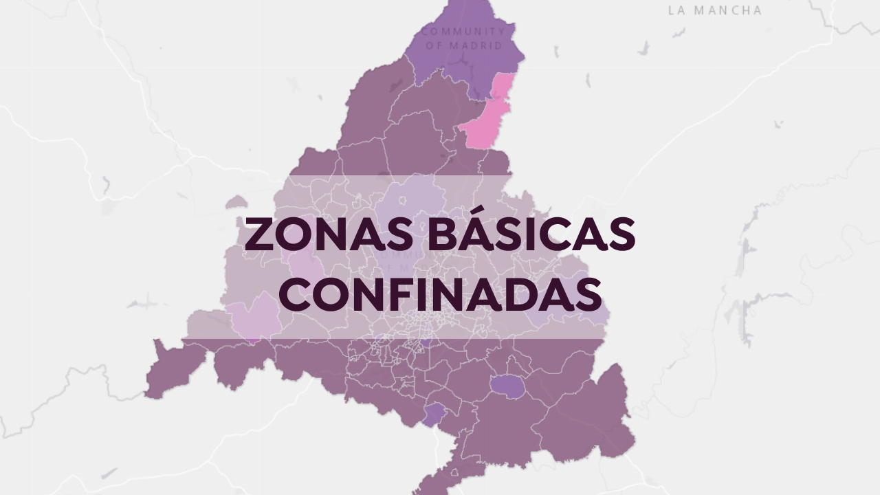Nuevas zonas básicas de salud de Madrid que están confinadas y las que dejarán de estarlo hoy Nuevas zonas básicas de salud de Madrid que están confinadas y las que dejarán de estarlo hoy