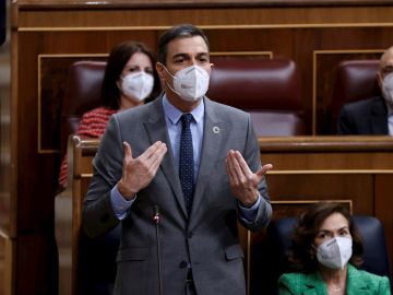 Pedro Sánchez, durante la sesión de control al Gobierno