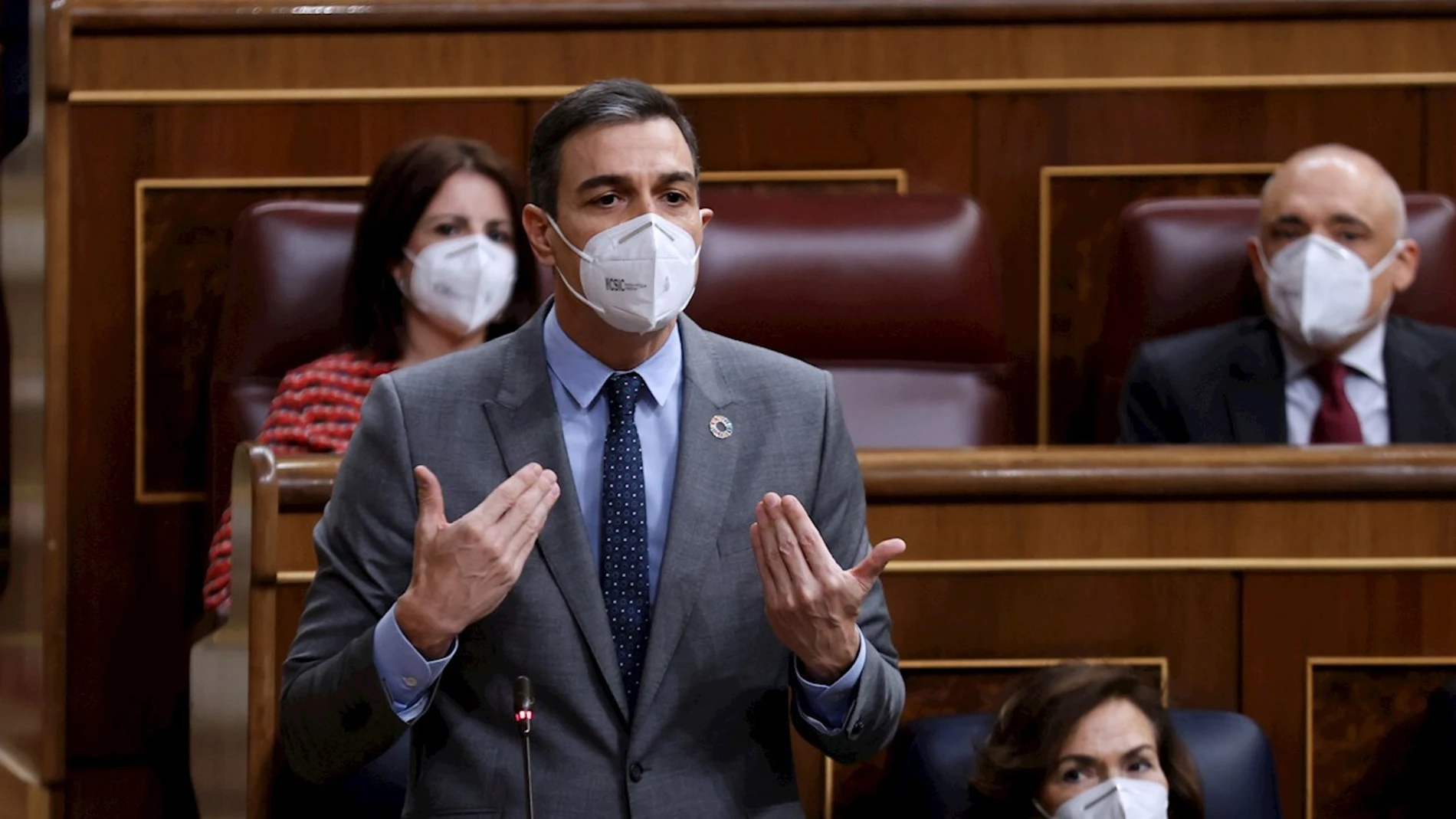 Pedro Sánchez, durante la sesión de control al Gobierno Pedro Sánchez, durante la sesión de control al Gobierno