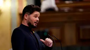 Gabriel Rufián en el Congreso de los Diputados. Gabriel Rufián comparece en el Congreso de los Diputados.