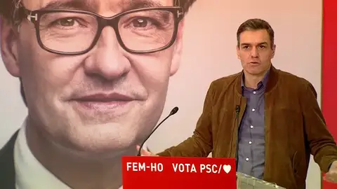 Pedro Sánchez, convencido del proyecto de Salvador Illa para las eleccciones catalanas: "Solo tú miras para el futuro" Pedro Sánchez, convencido del proyecto de Salvador Illa para las eleccciones catalanas: "Solo tú miras para el futuro"