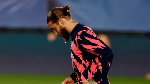 Sergio Ramos, en un calentamiento Sergio Ramos, en un calentamiento