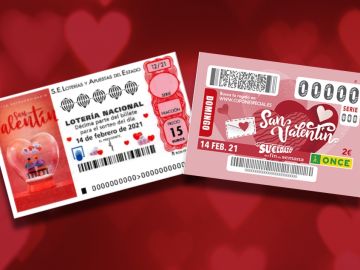 Sorteo Extraordinario de San Valentín de la Lotería Nacional y Sueldazo de San Valentín de la ONCE