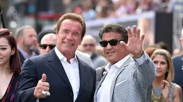 Los actores Arnold Schwarzenegger y Sylvester Stallone en 2015