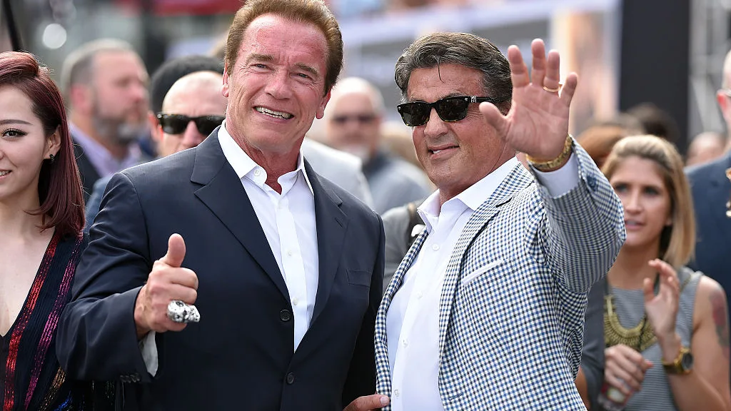 Los actores Arnold Schwarzenegger y Sylvester Stallone en 2015