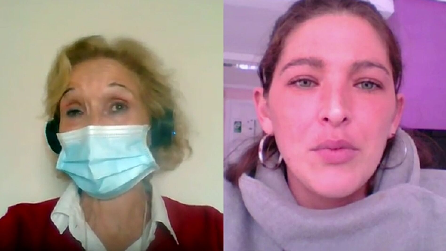 Pilar Mart&iacute;nez propietaria del piso y Tamara Su&aacute;rez, okupa