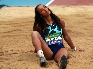 La atleta María Vicente en el Campeonato de España