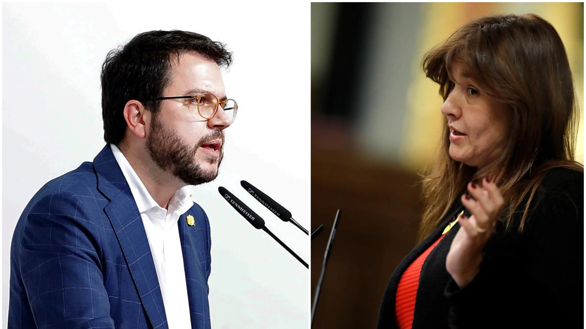 Pere Aragonès (ERC) y Laura Borrás (JxCat) Pere Aragonès (ERC) y Laura Borrás (JxCat)