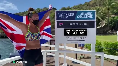 Jasmine Harrison establece un récord mundial al ser la mujer más joven en cruzar el océano Atlántico a golpe de remo Jasmine Harrison establece un récord mundial al ser la mujer más joven en cruzar el océano Atlántico a golpe de remo