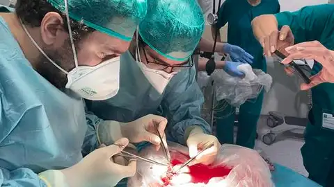 Un momento de la intervención en el el Hospital Regional Universitario de Málaga Un momento de la intervención en el el Hospital Regional Universitario de Málaga