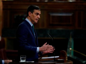 l presidente del Gobierno, Pedro Sánchez, interviene este miércoles durante la sesión de control en el Congreso de los Diputados