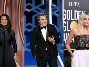 Salma Hayek, Joaquin Phoenix y Margot Robbie en los Globos de Oro Salma Hayek, Joaquin Phoenix y Margot Robbie en los Globos de Oro