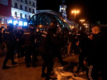 Disturbios durante una manifestación por Hasél en Madrid.