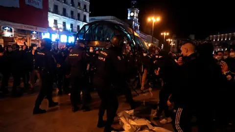 Disturbios durante una manifestación por Hasél en Madrid. Pablo Hasél