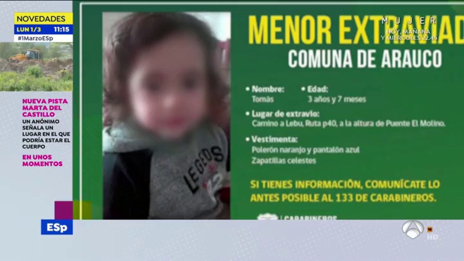 Detienen al abuelo del pequeño Tomás, el niño de 3 años hallado muerto cuando paseaba por el campo