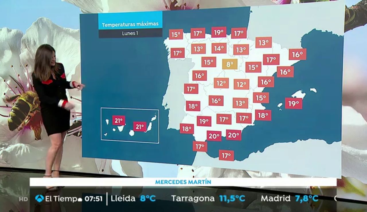 La previsión del tiempo hoy: Lluvias generalizadas con rachas de viento fuerte La previsión del tiempo hoy: Lluvias generalizadas con rachas de viento fuerte