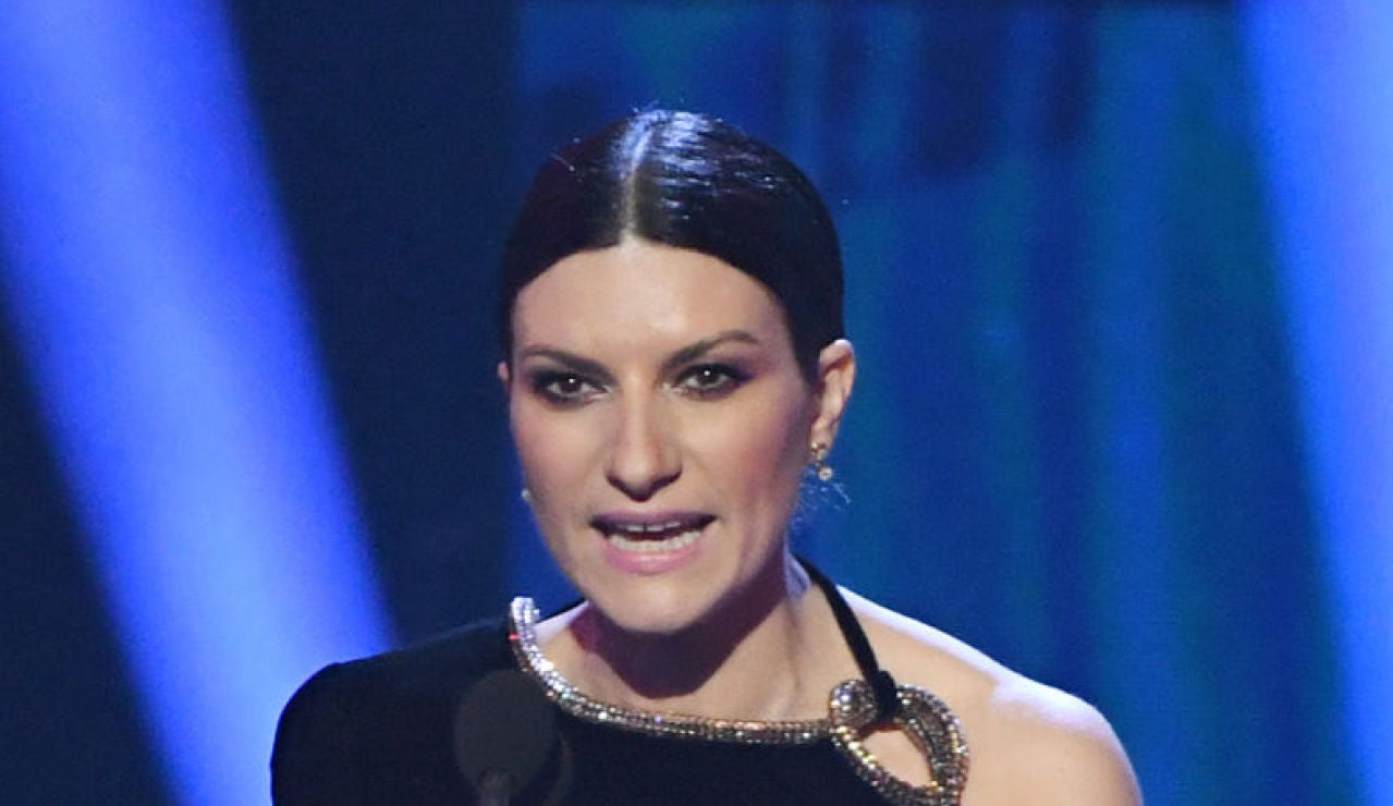La cantante Laura Pausini en los Grammy