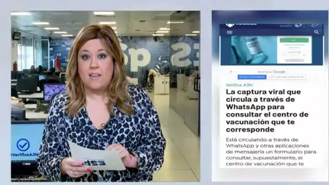 La captura viral del supuesto centro de vacunación que te corresponde Desmontamos bulos en Verifica A3N con Patricia Escalona