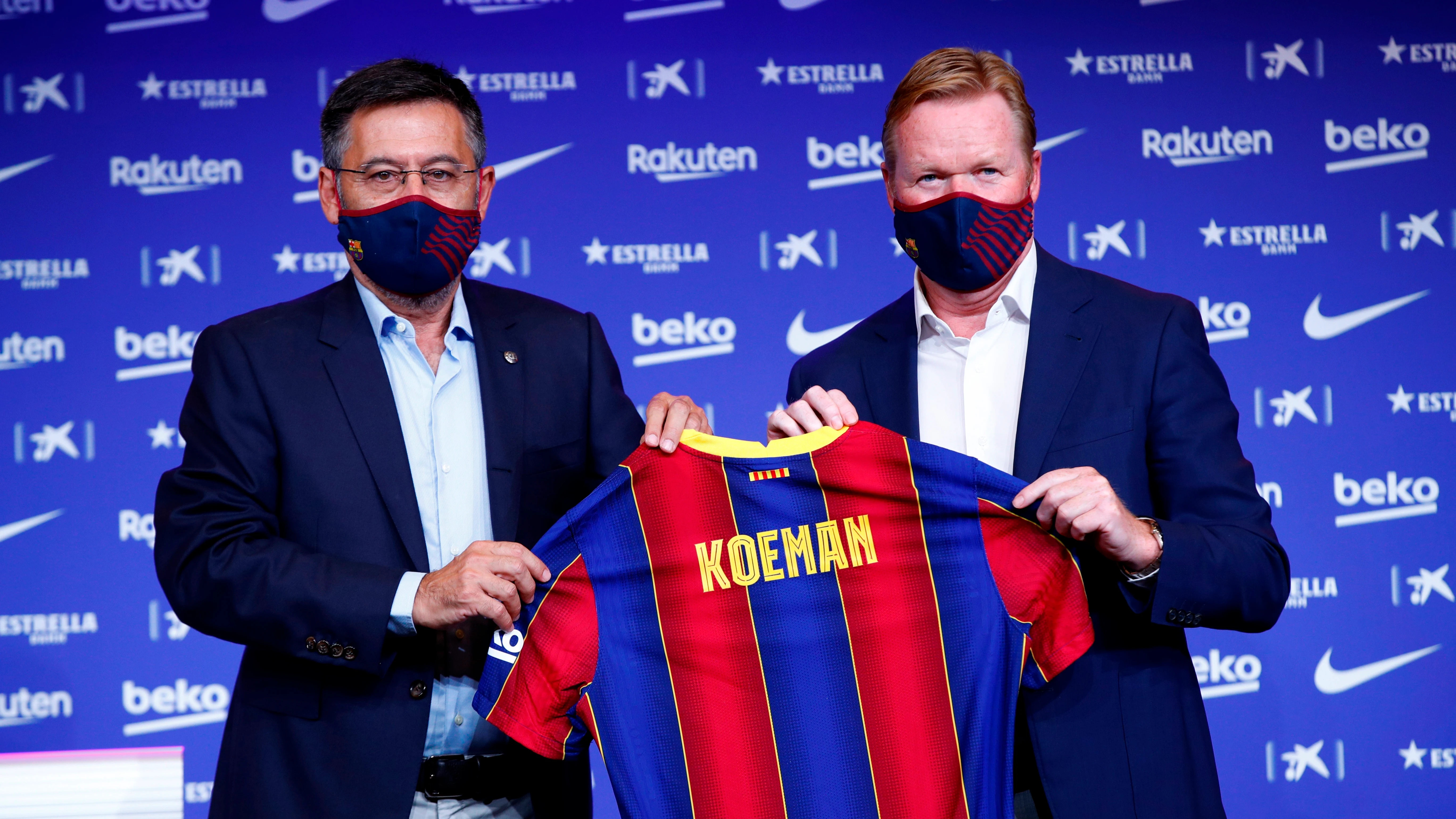 Bartomeu posa con Koeman Bartomeu posa con Koeman