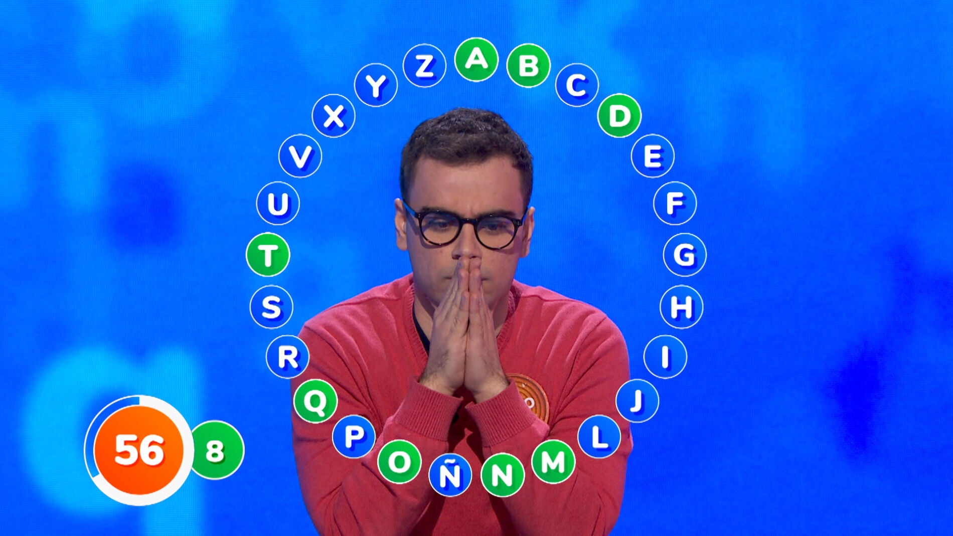 Inusual comienzo de Pablo: solo ocho aciertos y hasta siete 'pasapalabra' seguidas en 'El Rosco'