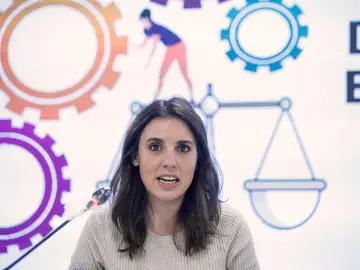 La ministra Irene Montero durante el acto organizado por CCOO La ministra Irene Montero durante el acto organizado por CCOO