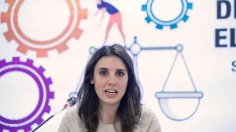 La ministra Irene Montero durante el acto organizado por CCOO La ministra Irene Montero durante el acto organizado por CCOO