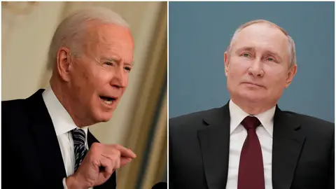 Joe Biden y Vladimir Putin Joe Biden llama "asesino" a Vladimir Putin y asegura que "pagará el precio" de interferir en las elecciones de EEUU