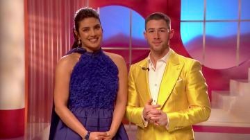 Priyanka Chopra y Nick Jonas en la lectura de nominados a los Oscar