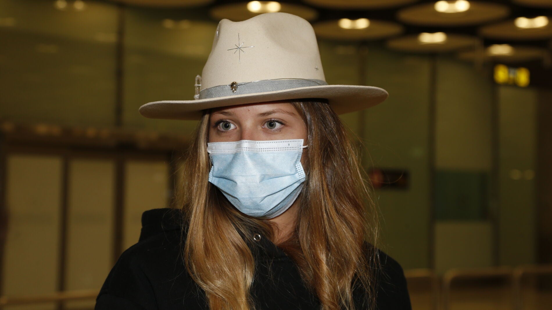 Anita Matamoros a su llegada al aeropuerto