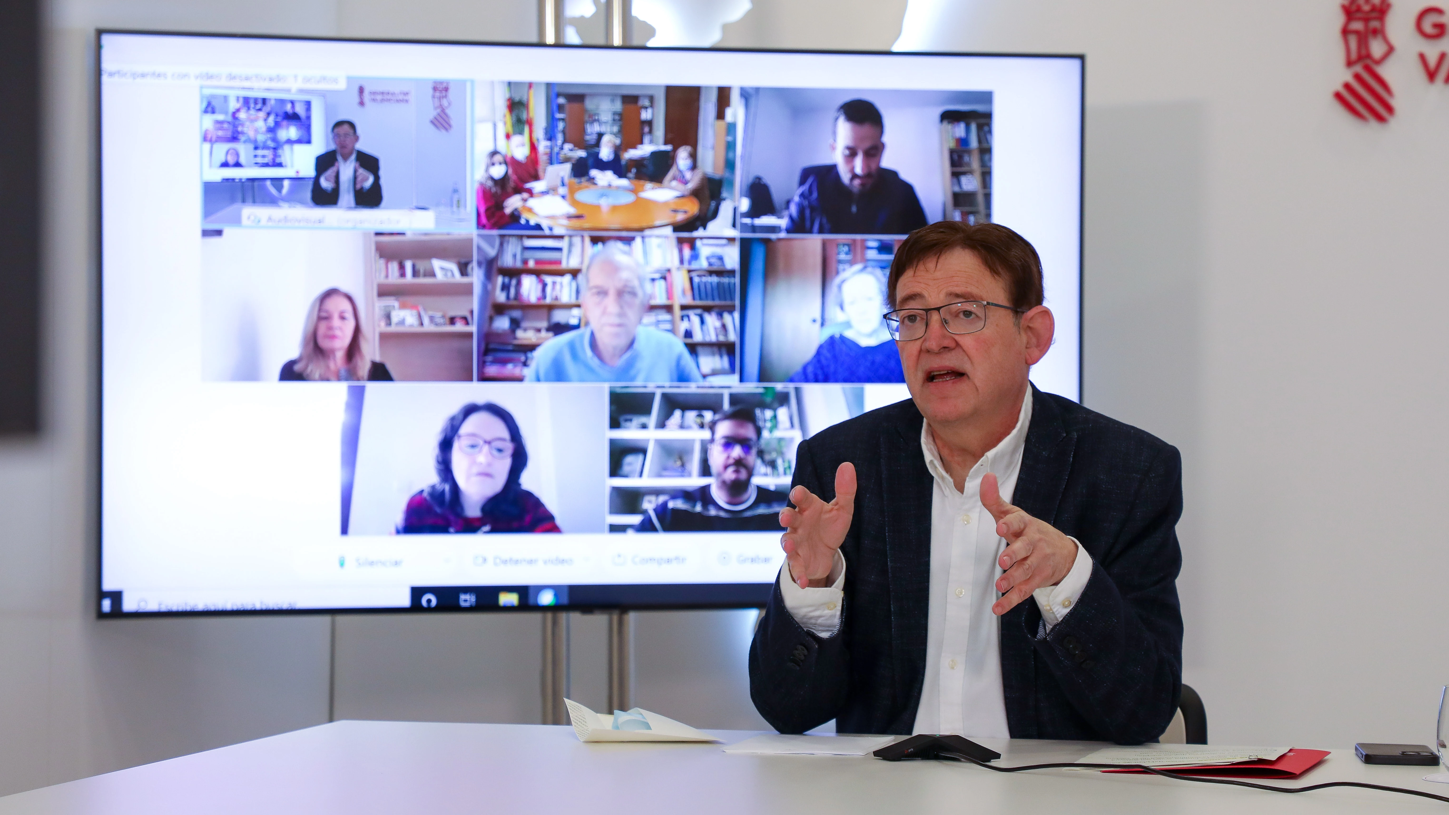El president Ximo Puig en la reuni&oacute;n de hoy