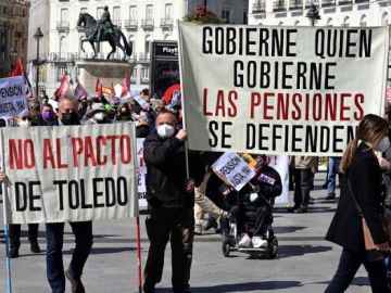 Imagen de la manifestación en defensa del sistema de pensiones