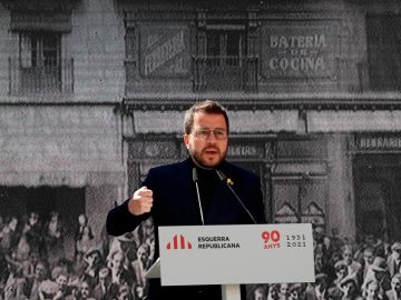 Pere Aragonès, en un acto de ERC