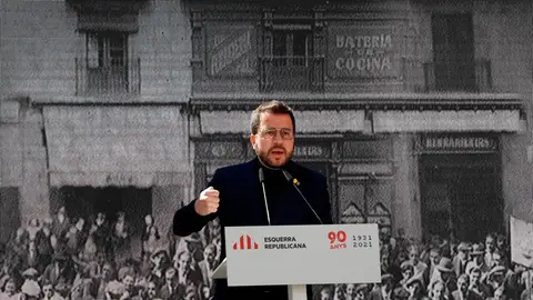Pere Aragonès, en un acto de ERC Cataluña