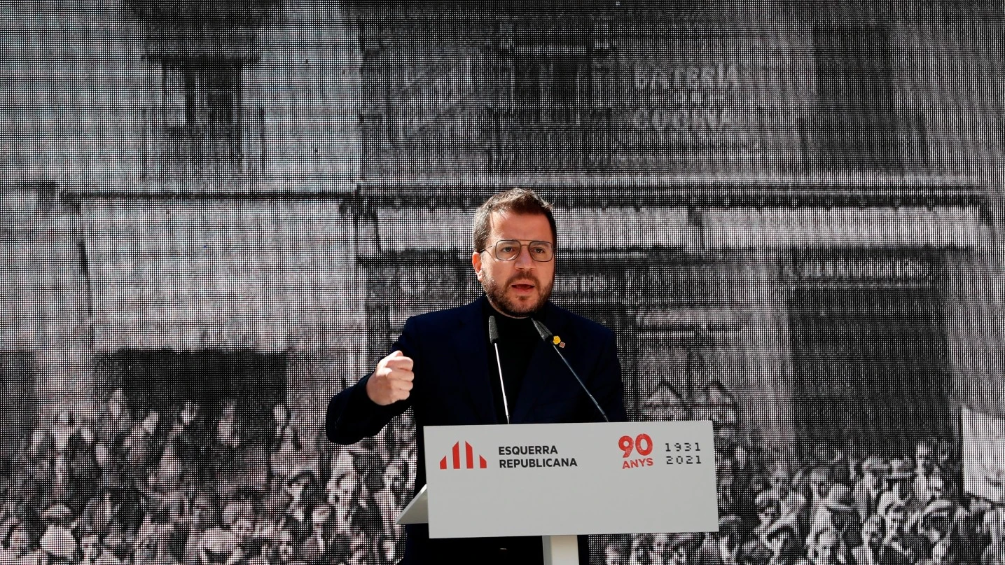Pere Aragonès, en un acto de ERC Cataluña