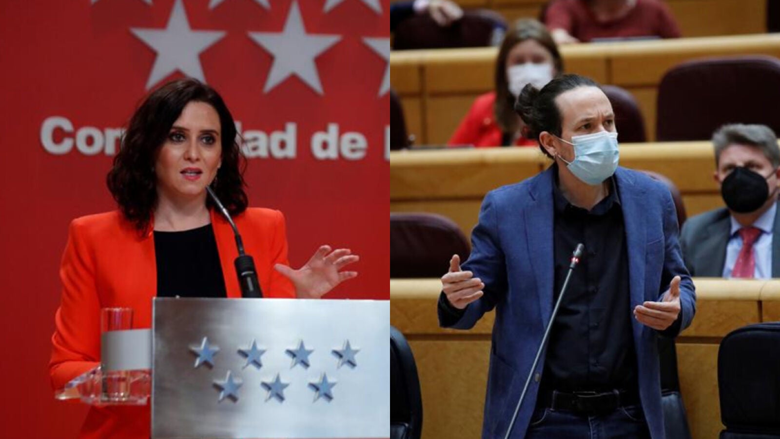 La Junta Electoral estima que Pablo Iglesias e Isabel Díaz Ayuso infringieron la Ley Electoral