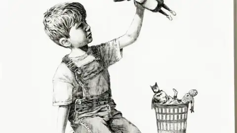 Banksy alcanza su récord en la subasta de la obra dedicada a los sanitarios Banksy alcanza su récord en la subasta de la obra dedicada a los sanitarios
