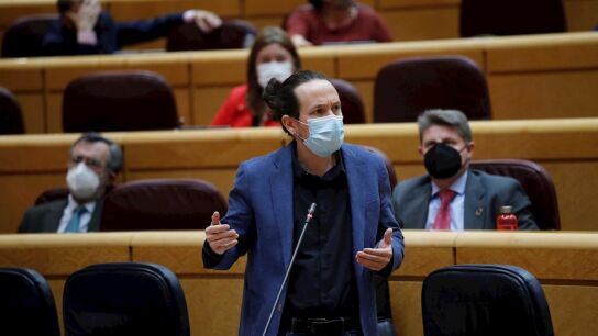 Pablo Iglesias, interviene durante la sesi&oacute;n de control al Gobierno 