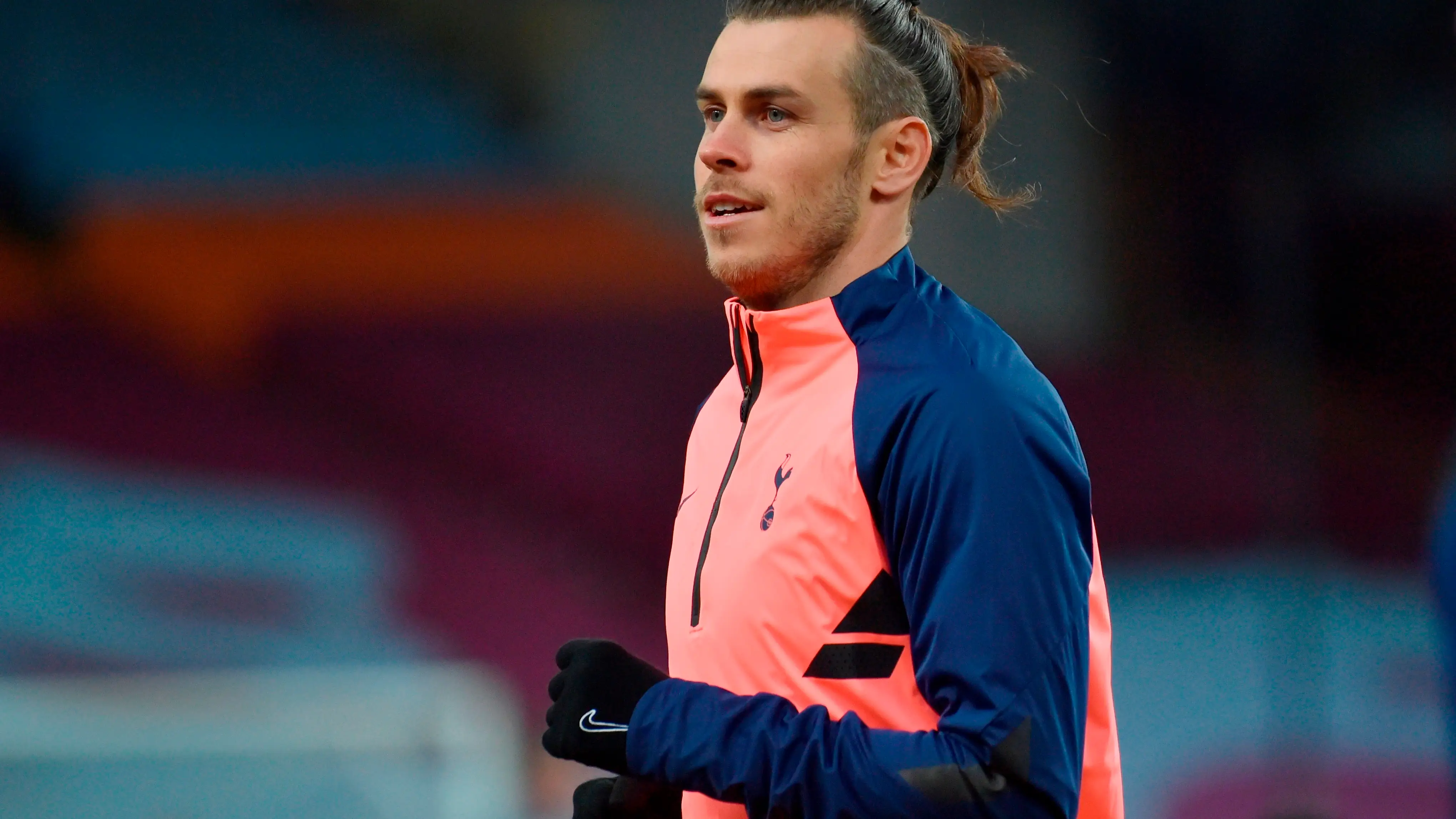 Gareth Bale, en un calentamiento del Tottenham