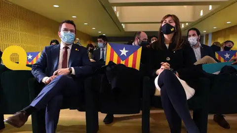 Pere Aragonès y Laura Borràs Pere Aragonès y Laura Borràs