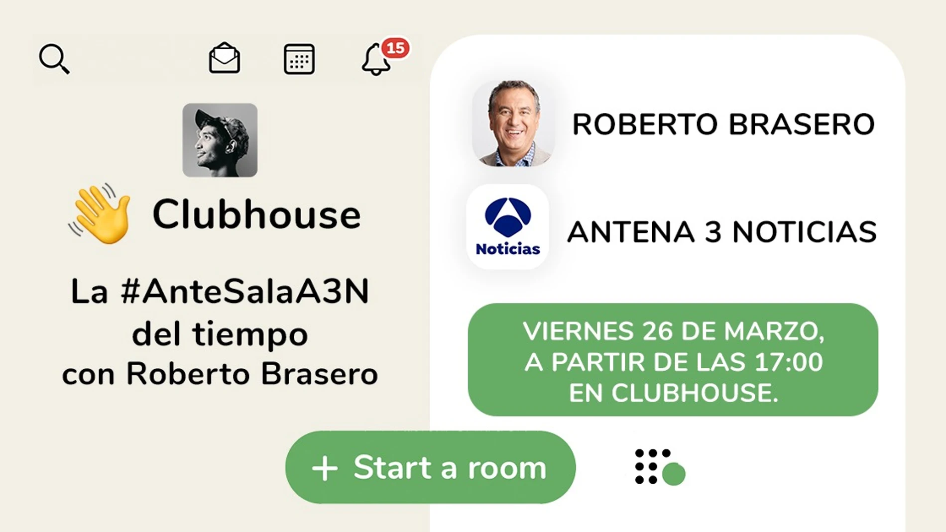La 'AnteSalaA3N del tiempo' con Roberto Brasero La 'AnteSalaA3N del tiempo' con Roberto Brasero