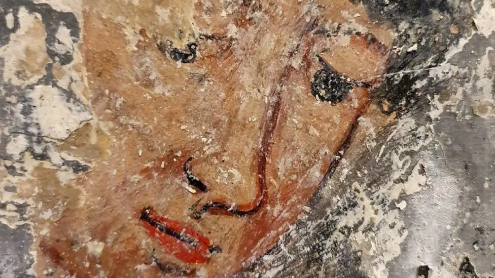 Mural en el monasterio Estevo de Ribas do Sil Galicia
