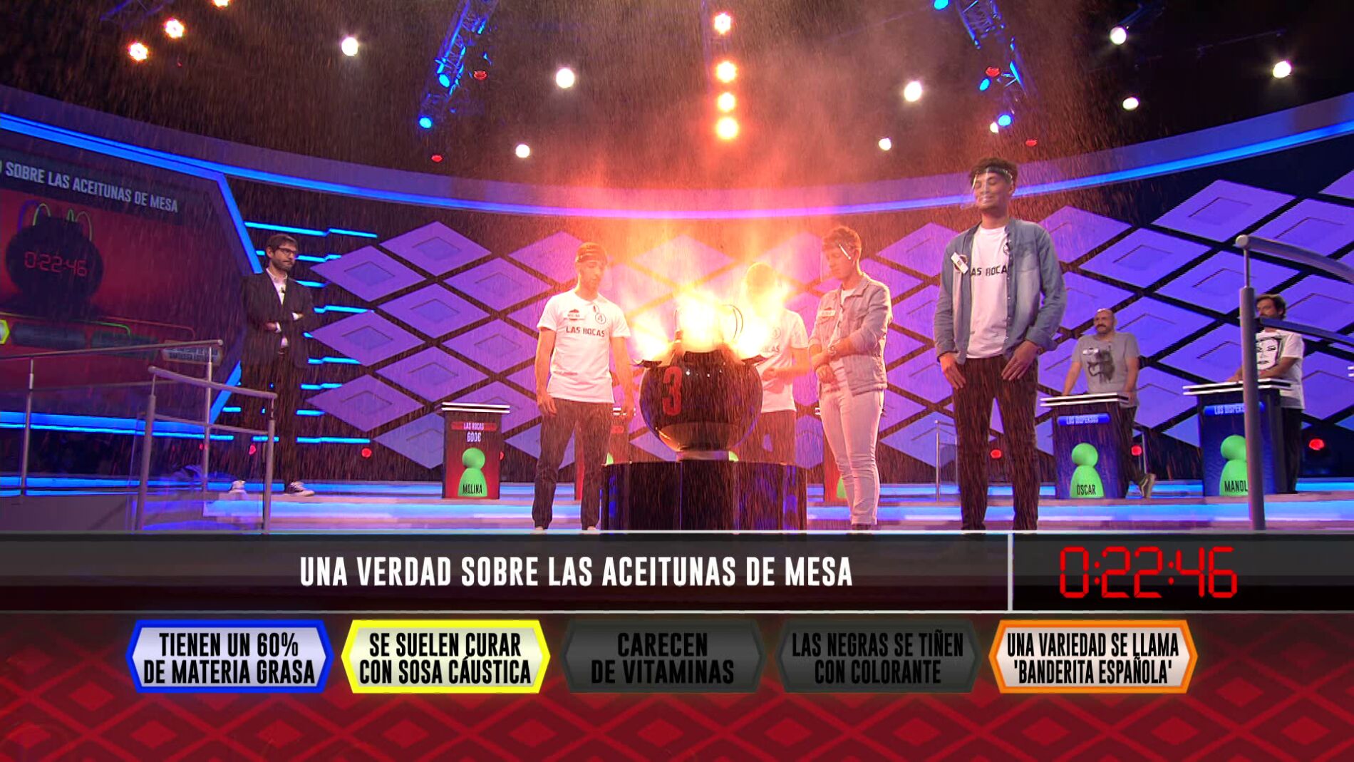 La sorprendente pregunta sobre aceitunas que ha descolocado a &lsquo;Las rocas&rsquo; en &lsquo;&iexcl;Boom!&rsquo;